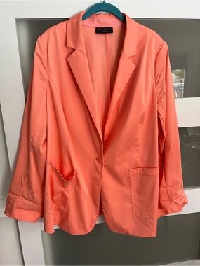 Lane Bryant Coral-Orange Single-Button Blazer